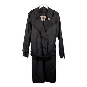 Burberry Black Trench Coat Large Nova Check